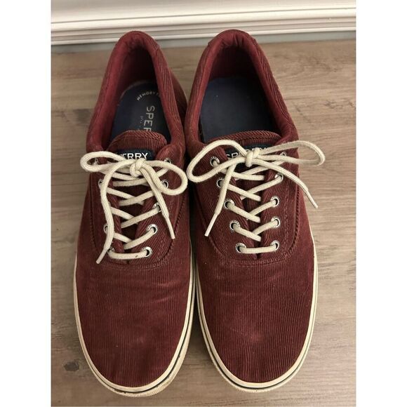 Sperry corduroy sneakers men's 12 dark brown color - Picture 3 of 9